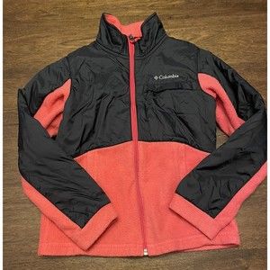 COLUMBIA Fleece JACKET Girl Size 7/8 Pink/Black
